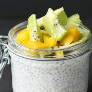 Mango & Kiwi Chia Seed Pudding Parfait